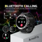 Armfit HULK Smart watch with AMOLED Always On Display Smart watches for men, BT Calling Waterproof Fitness Watch with Heart Sleep Monitor for Android iOS (Black) - Image 5