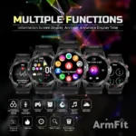 Armfit HULK Smart watch with AMOLED Always On Display Smart watches for men, BT Calling Waterproof Fitness Watch with Heart Sleep Monitor for Android iOS (Black) - Image 2