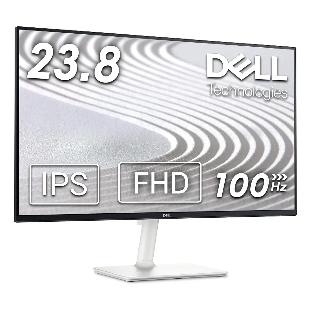 Dell S2425H 24 Inch FHD Monitor - 100Hz IPS Display with Built-in Speakers, 99% sRGB, Dual HDMI, Ultrathin Bezel, White