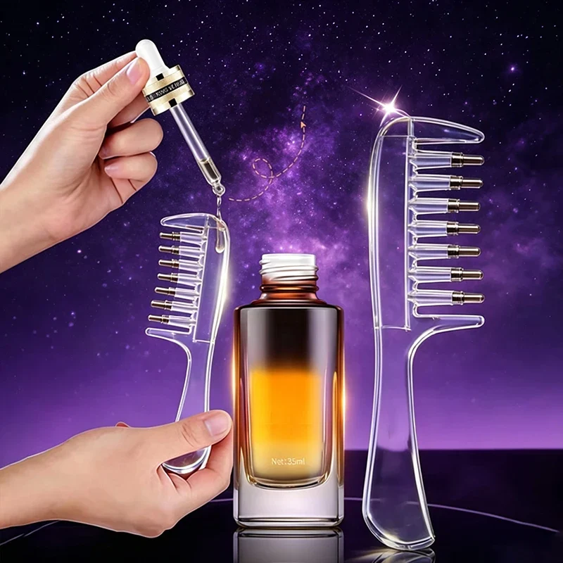 Scalp Oil Applicator Comb,With Fillable Scalp Serum Dispenser,Hair Oil Dispenser Comb,Ergonomic Handle, Scalp Massager, Portable Design, for Women and Men, Hair Growth Use - Image 4