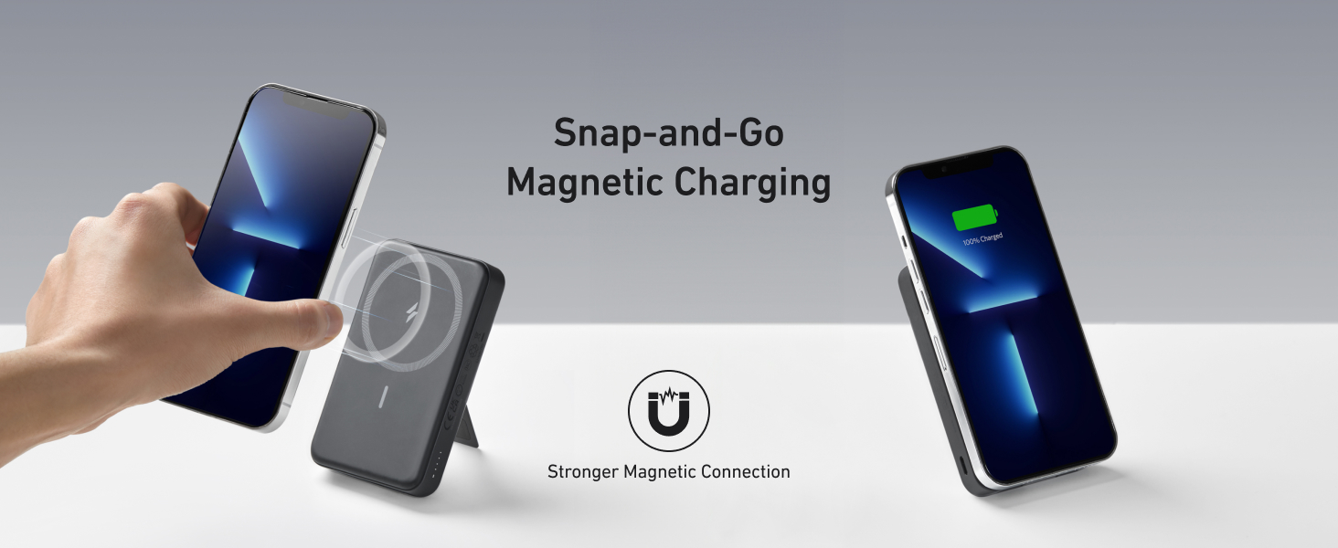 Anker 633 Magnetic Power Bank, 10,000mAh Foldable Magnetic Wireless Portable Charger, Only for iPhone17/17 Air/17 Pro/17 Pro Max, iPhone 16/15/14 Series(Black) - Image 2