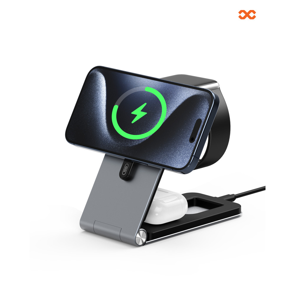 Infinyty MagIQ Hub 3-in-1 Magnetic Wireless Charger -Grey - W22 - Image 2