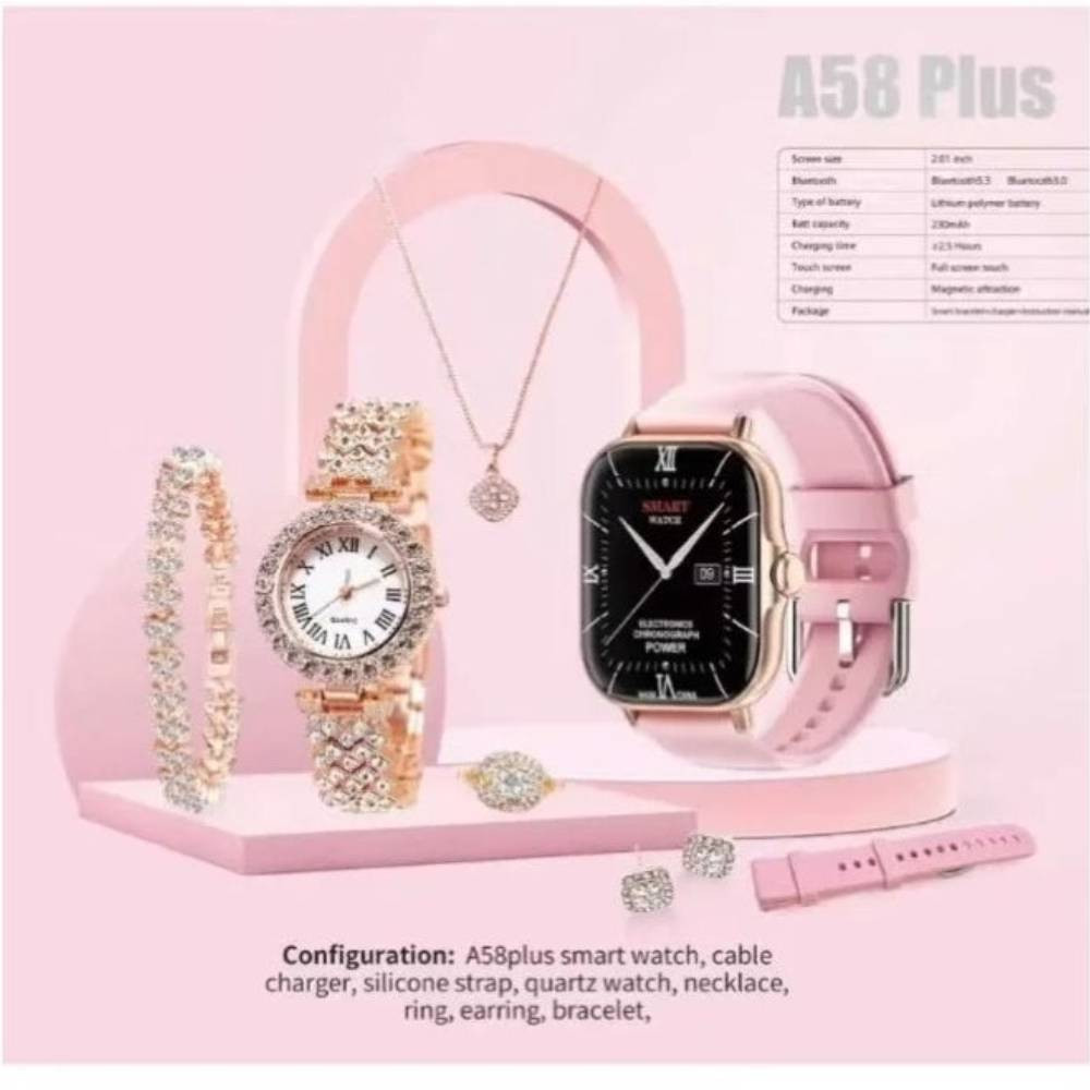 A58 plus smart watch with womens jewelry diamond set 8-in-1 Bluetooth sports watch - Image 4
