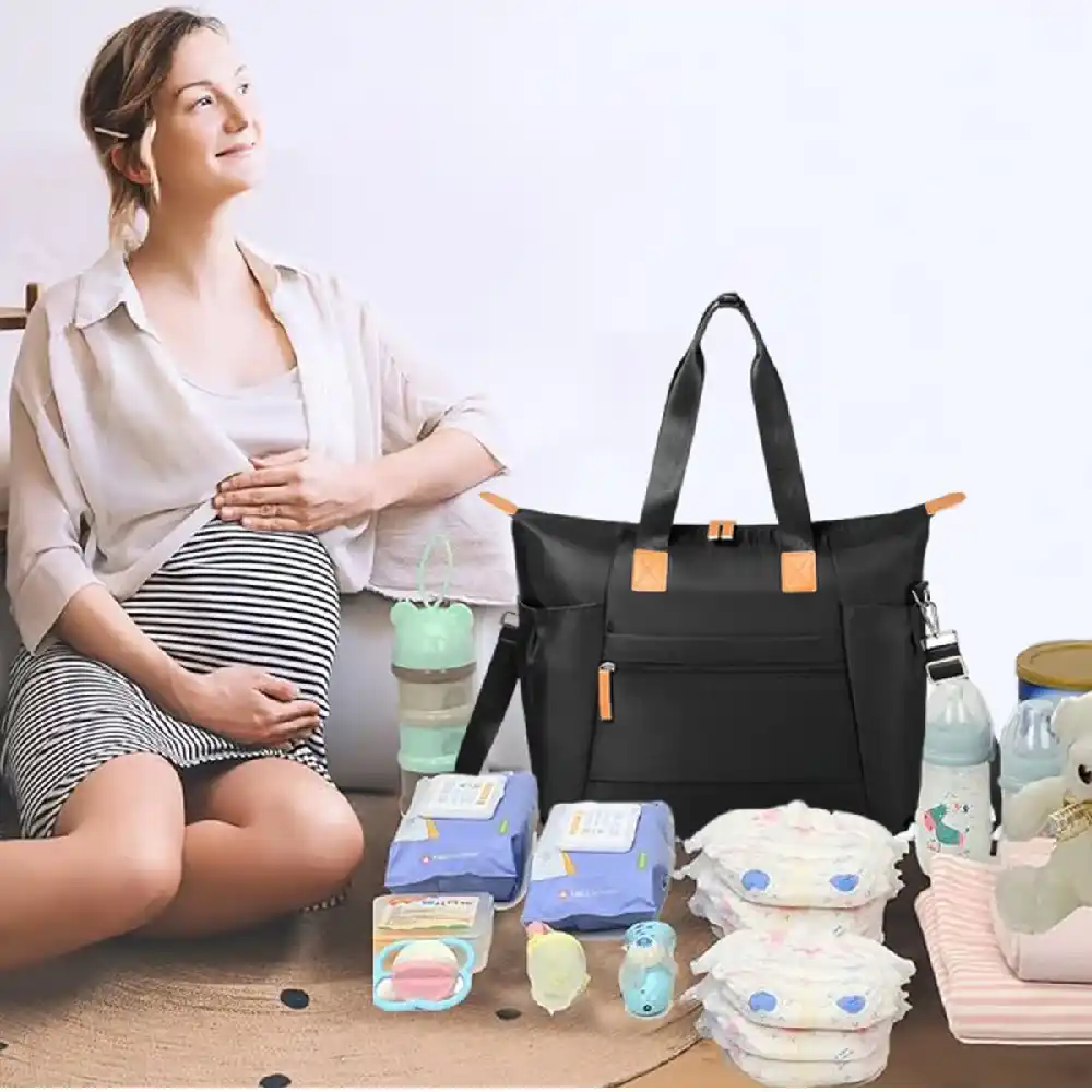 Little Story Zurich Pack and Go Baby Travel Diaper Bag - Black - Image 5