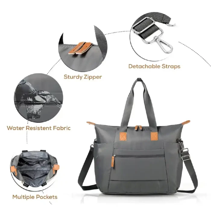 Little Story Zurich Pack and Go Baby Travel Diaper Bag - Gray - Image 2