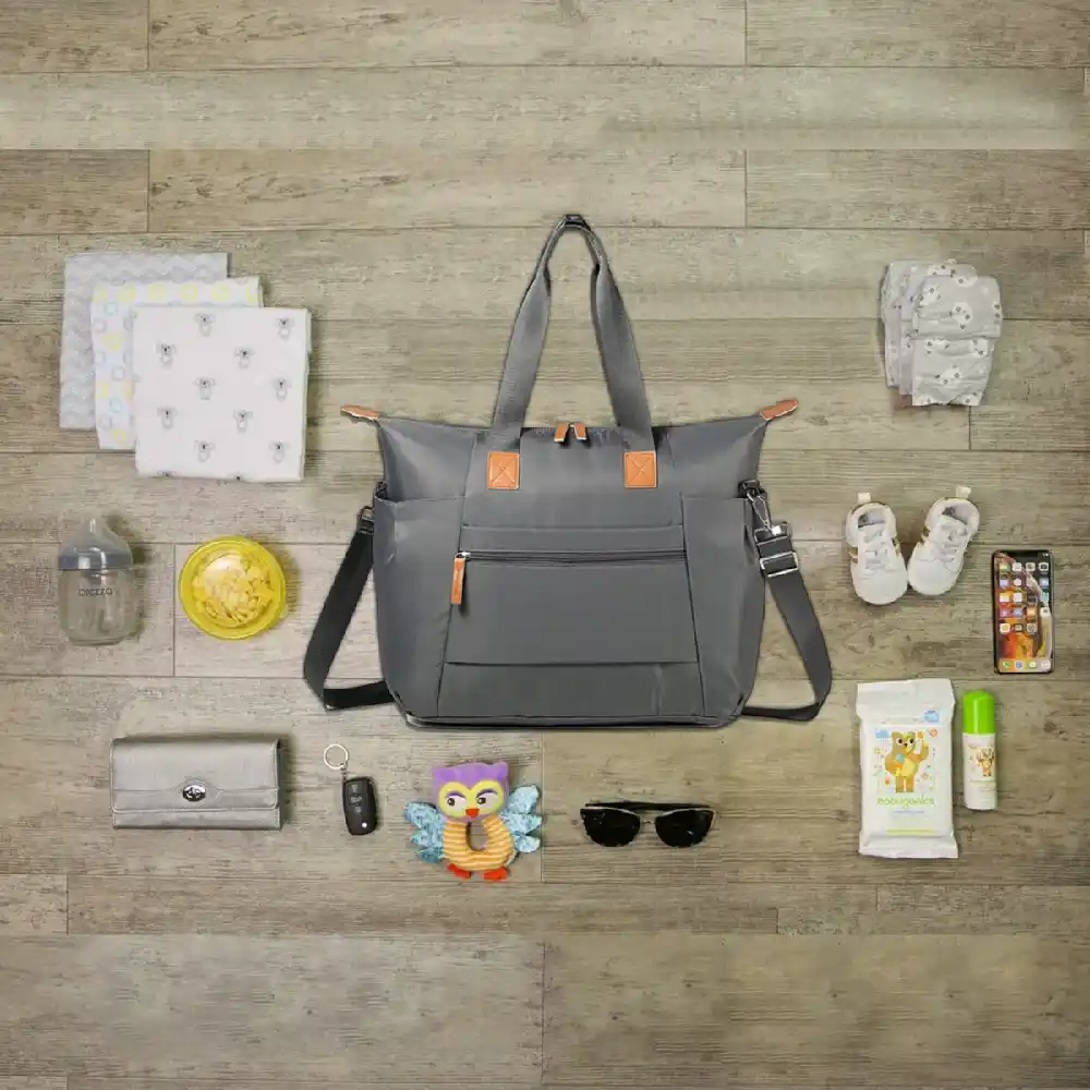 Little Story Zurich Pack and Go Baby Travel Diaper Bag - Gray - Image 4
