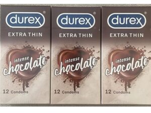 12-Piece Extra Thin Intense Chocolate Flavored Condoms, Pack Of 3