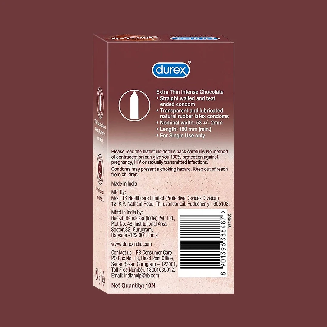 12-Piece Extra Thin Intense Chocolate Flavored Condoms, Pack Of 3 - Image 4
