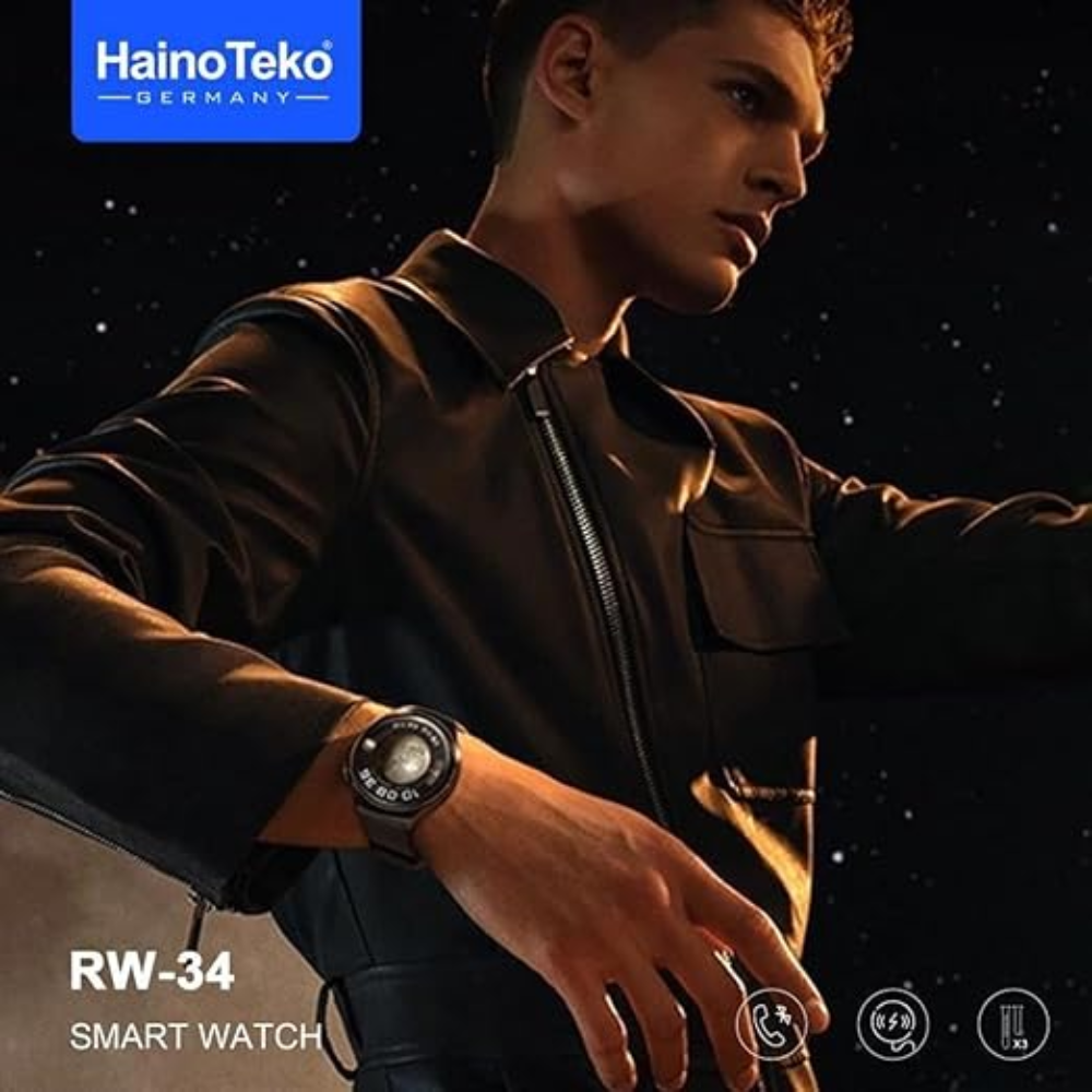 Haino Teko RW-34 Smart Watch - 1.96 inch AMOLED Display, 3 Strap Set, Fitness Tracker for Men & Boys - Image 5