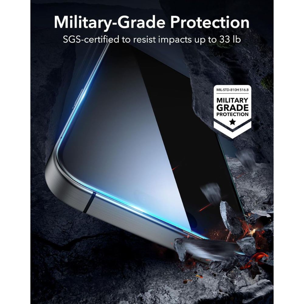Trands iPhone 17 Pro Magnetic Screen Protector Clear 9H Tempered Glass Shatterproof 3D Curved Edge TR-SP4761 - Image 5