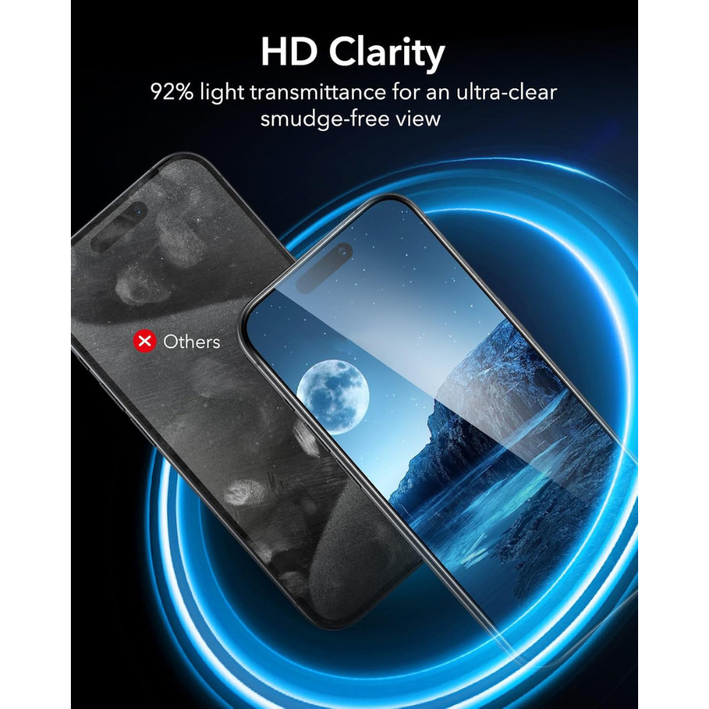 Trands iPhone 17 Pro Magnetic Screen Protector Clear 9H Tempered Glass Shatterproof 3D Curved Edge TR-SP4761 - Image 3