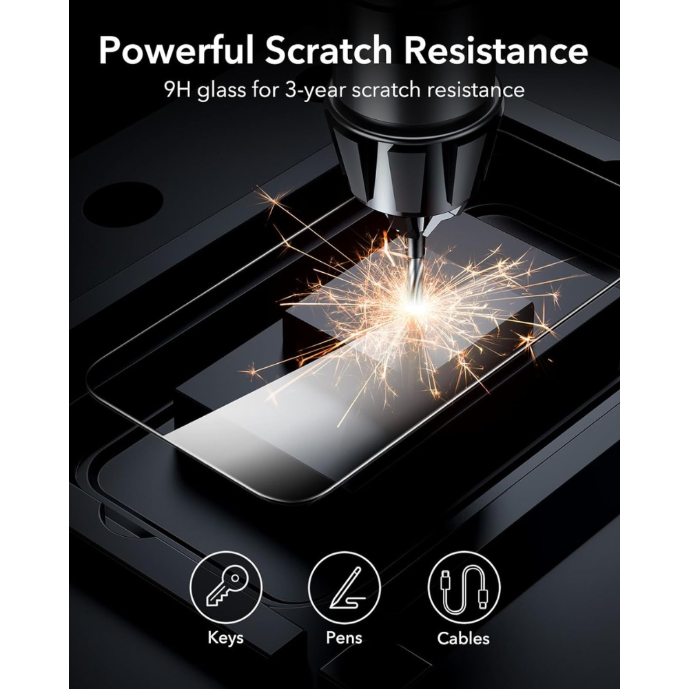 Trands iPhone 17 Pro Magnetic Screen Protector Clear 9H Tempered Glass Shatterproof 3D Curved Edge TR-SP4761 - Image 4