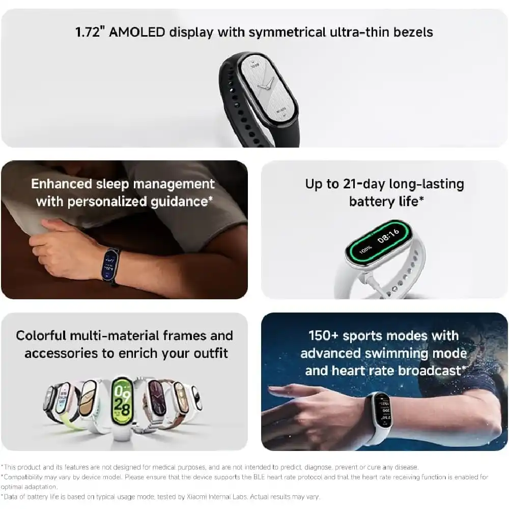 Xiaomi Smart Band 10 Ceramic Edition Pearl White 1.72 AMOLED NFC 21 Days Battery Fitness Tracker Bluetooth Smart Band - Image 6